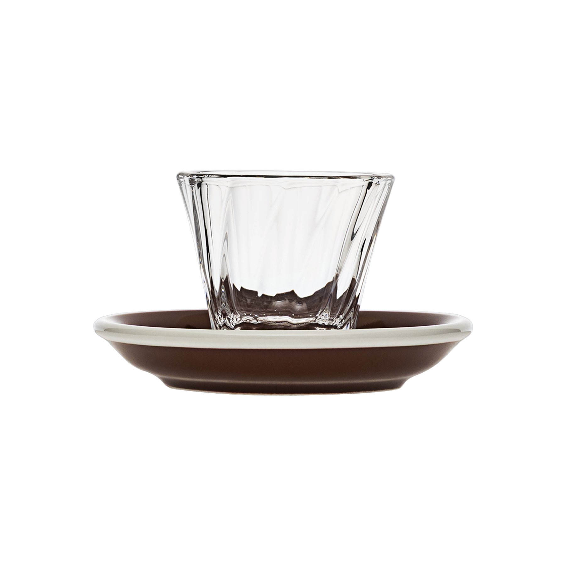Urban Glass 70 ml gedrehtes Espressoglas (klar) und Untertasse
