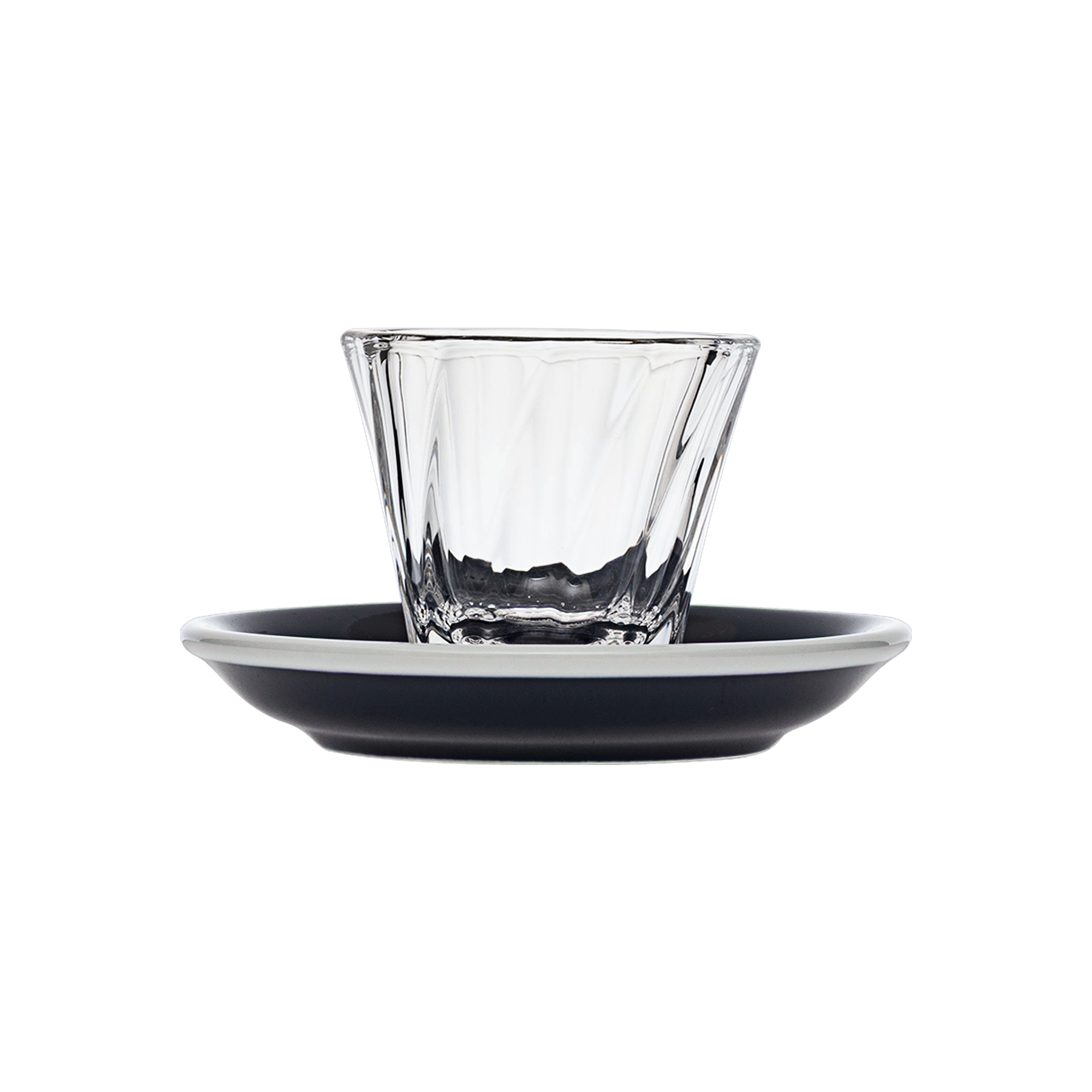 Urban Glass 70 ml gedrehtes Espressoglas (klar) und Untertasse