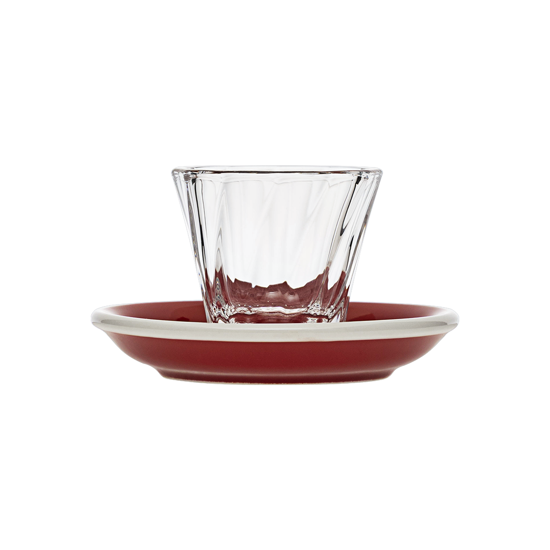 Urban Glass 70 ml gedrehtes Espressoglas (klar) und Untertasse