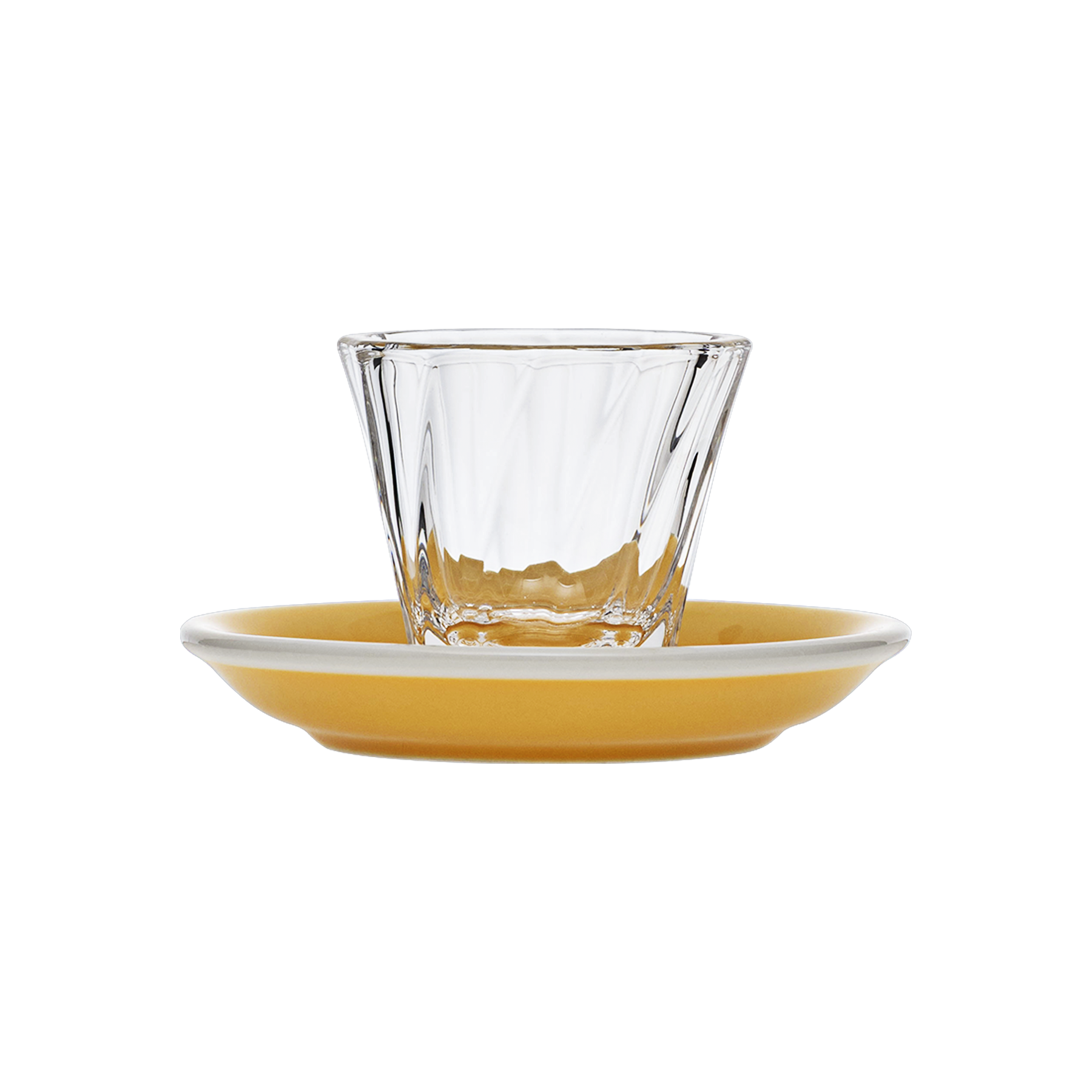 Urban Glass 70 ml gedrehtes Espressoglas (klar) und Untertasse