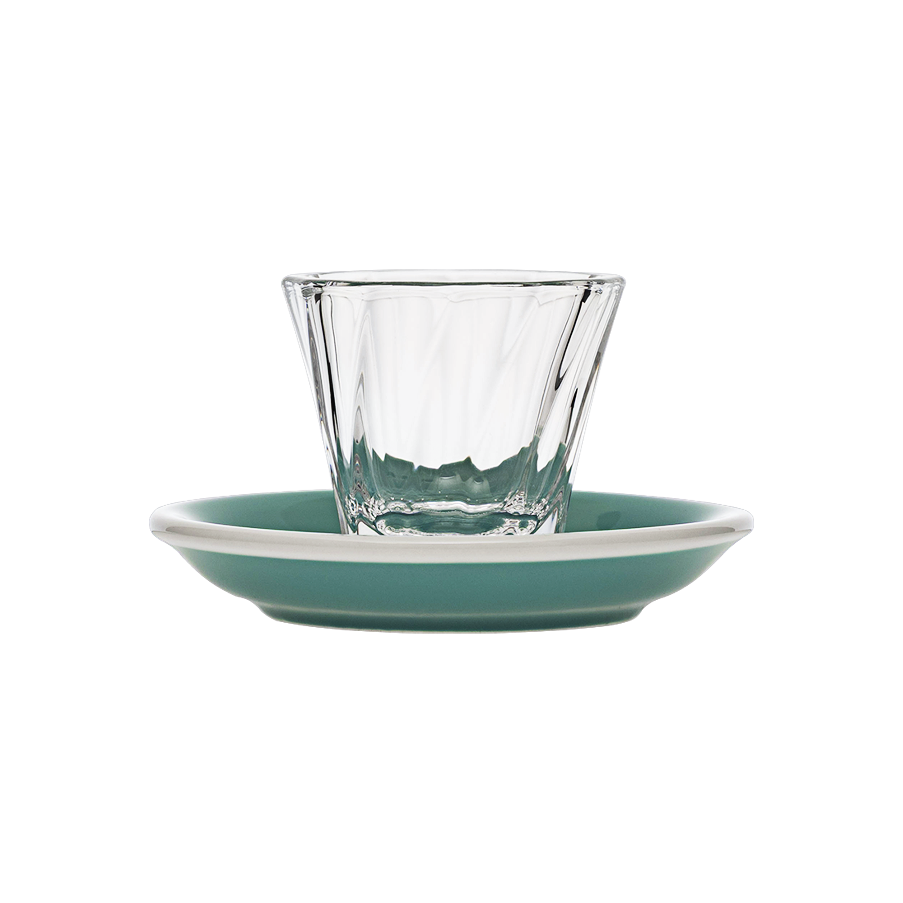 Urban Glass 70 ml gedrehtes Espressoglas (klar) und Untertasse