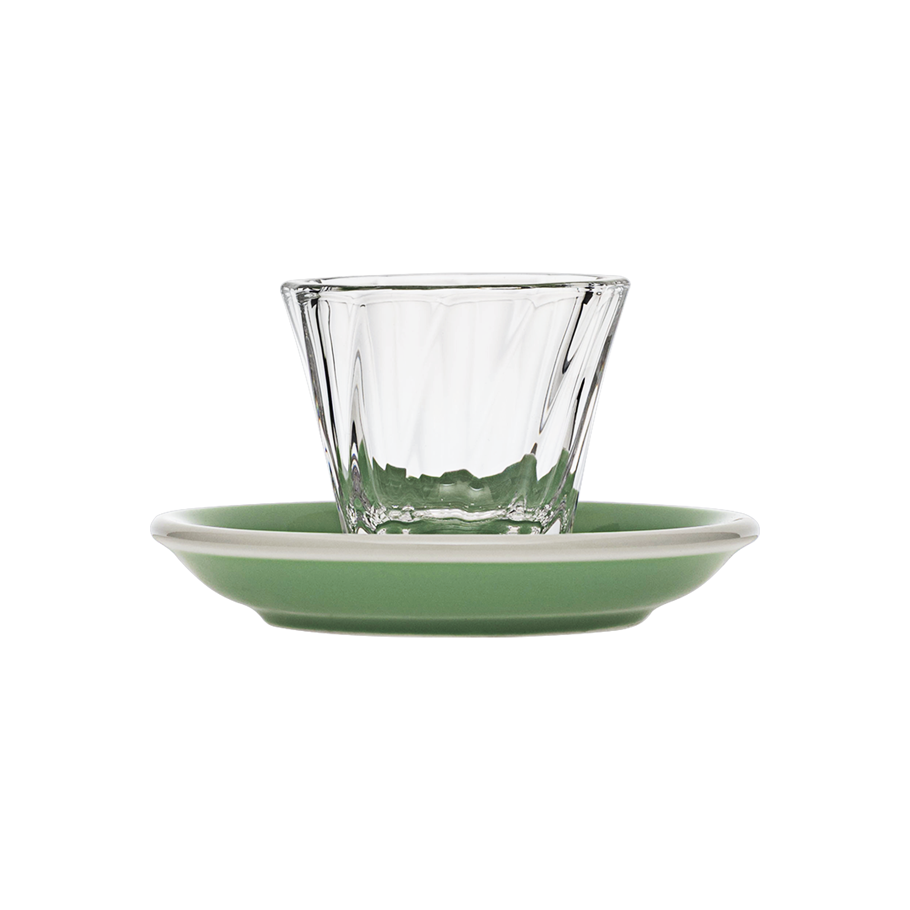 Urban Glass 70 ml gedrehtes Espressoglas (klar) und Untertasse