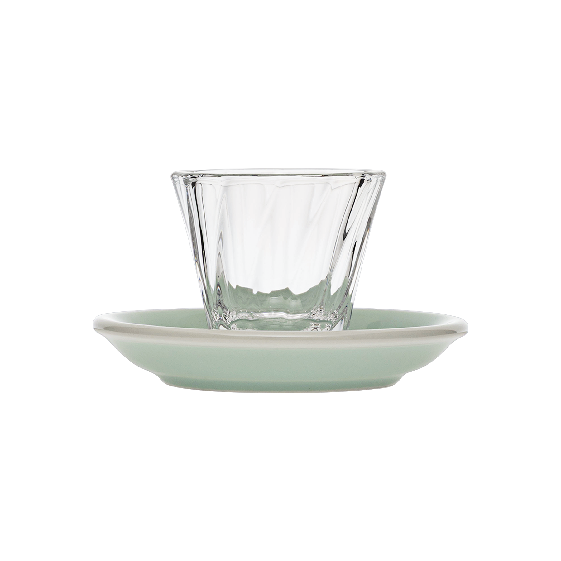 Urban Glass 70 ml gedrehtes Espressoglas (klar) und Untertasse