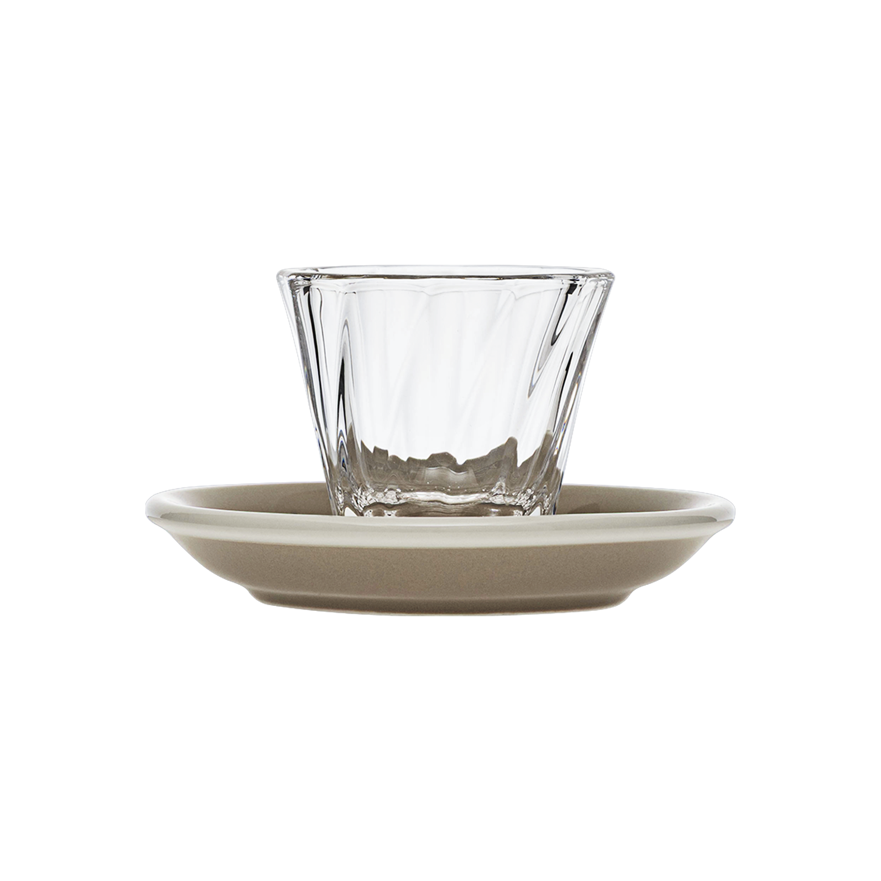 Urban Glass 70 ml gedrehtes Espressoglas (klar) und Untertasse