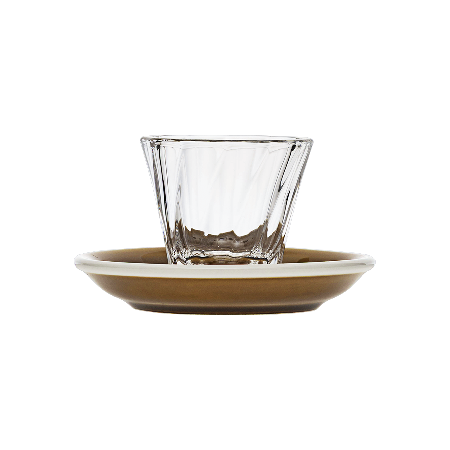 Urban Glass 70 ml gedrehtes Espressoglas (klar) und Untertasse