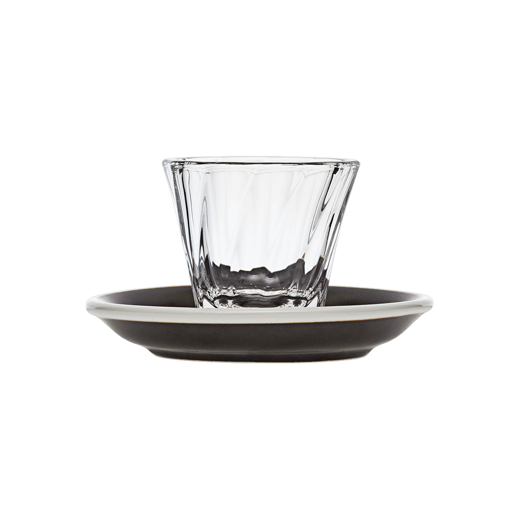 Urban Glass 70 ml gedrehtes Espressoglas (klar) und Untertasse
