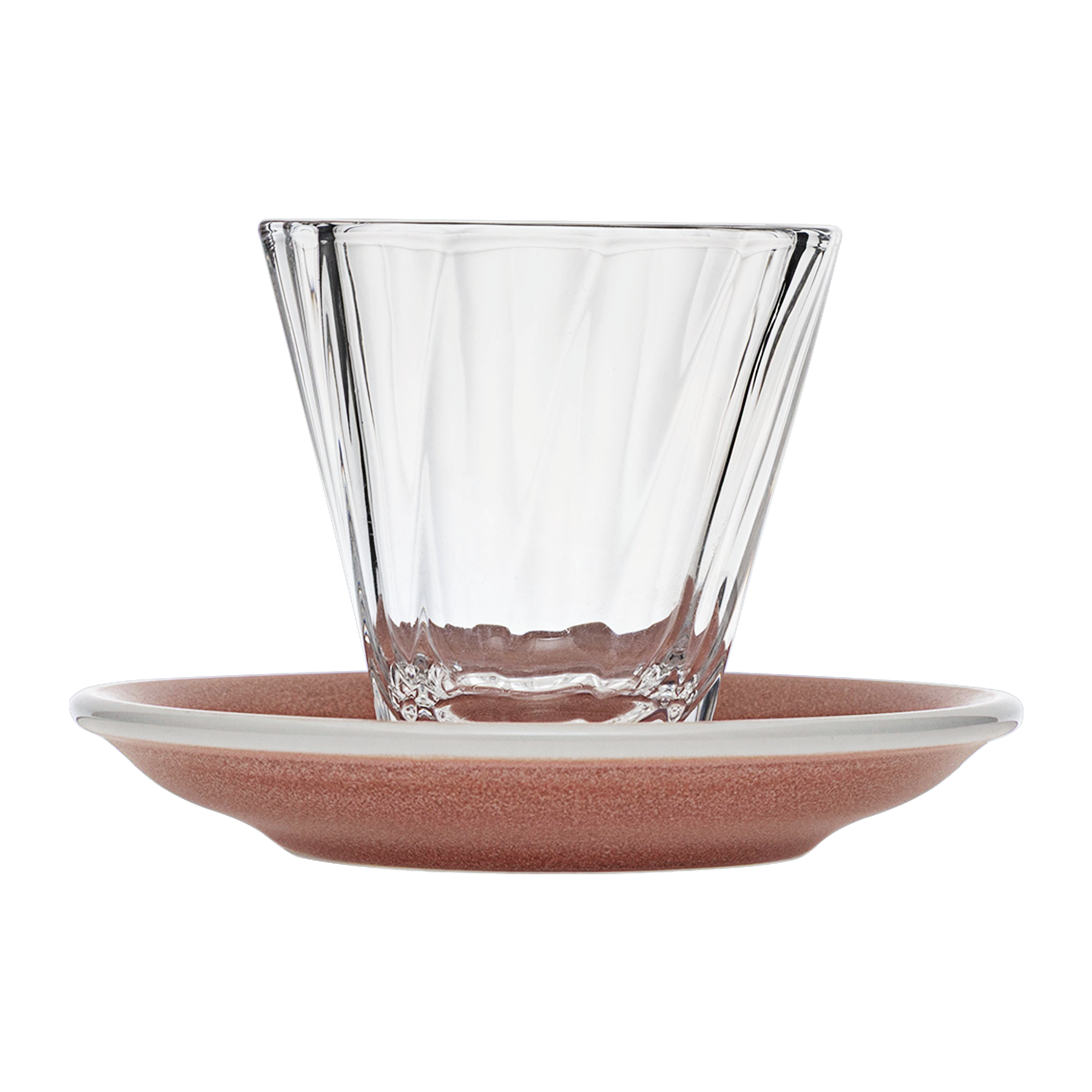 Urban Glass 180 ml gedrehtes Cappuccinoglas (klar) und Untertasse