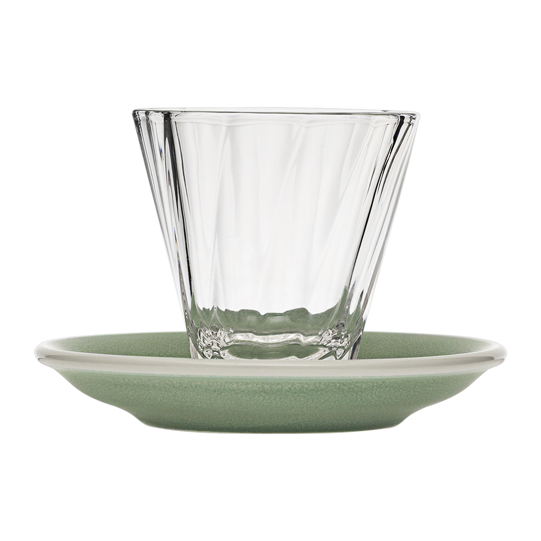 Urban Glass 180 ml gedrehtes Cappuccinoglas (klar) und Untertasse