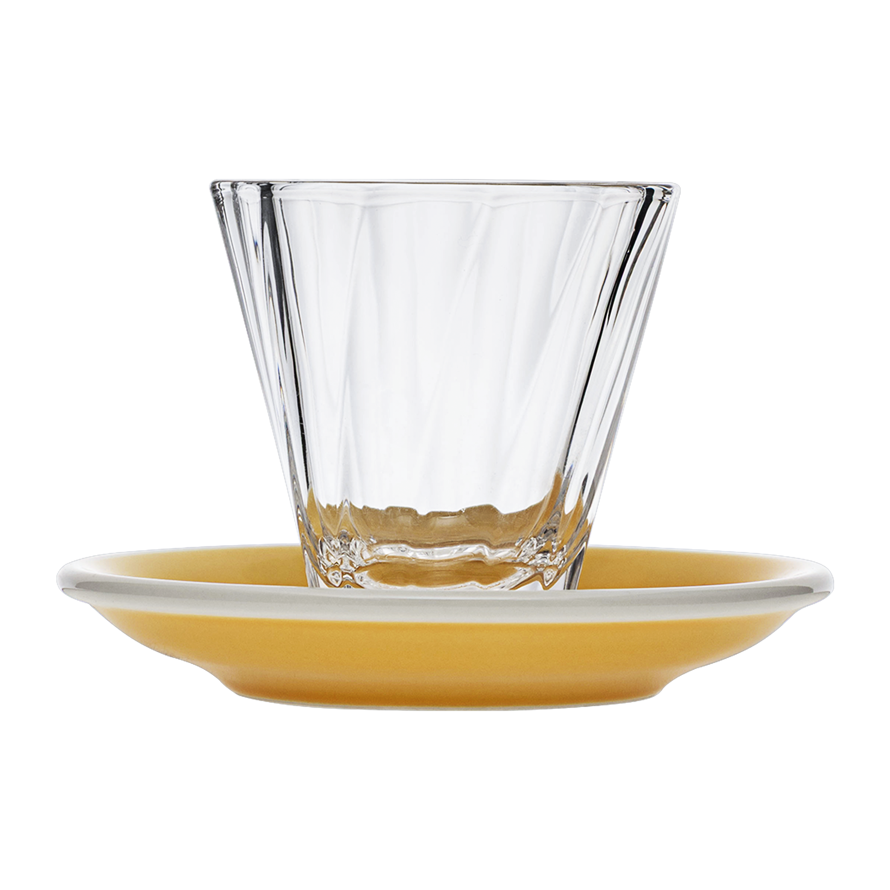 Urban Glass 180 ml gedrehtes Cappuccinoglas (klar) und Untertasse