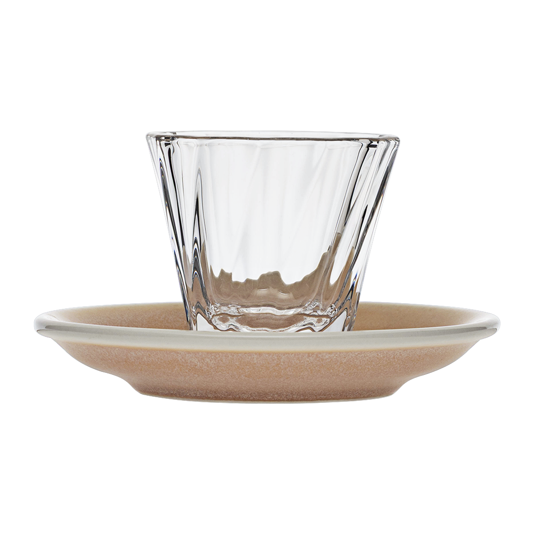 Urban Glass 120 ml gedrehtes Cortado-Glas (klar) und Untertasse