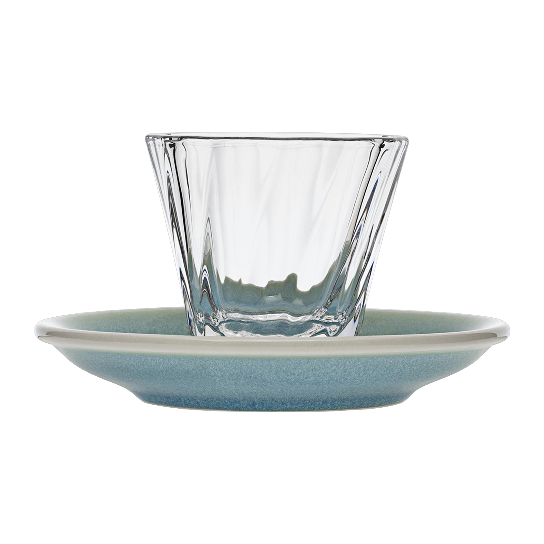 Urban Glass 120 ml gedrehtes Cortado-Glas (klar) und Untertasse