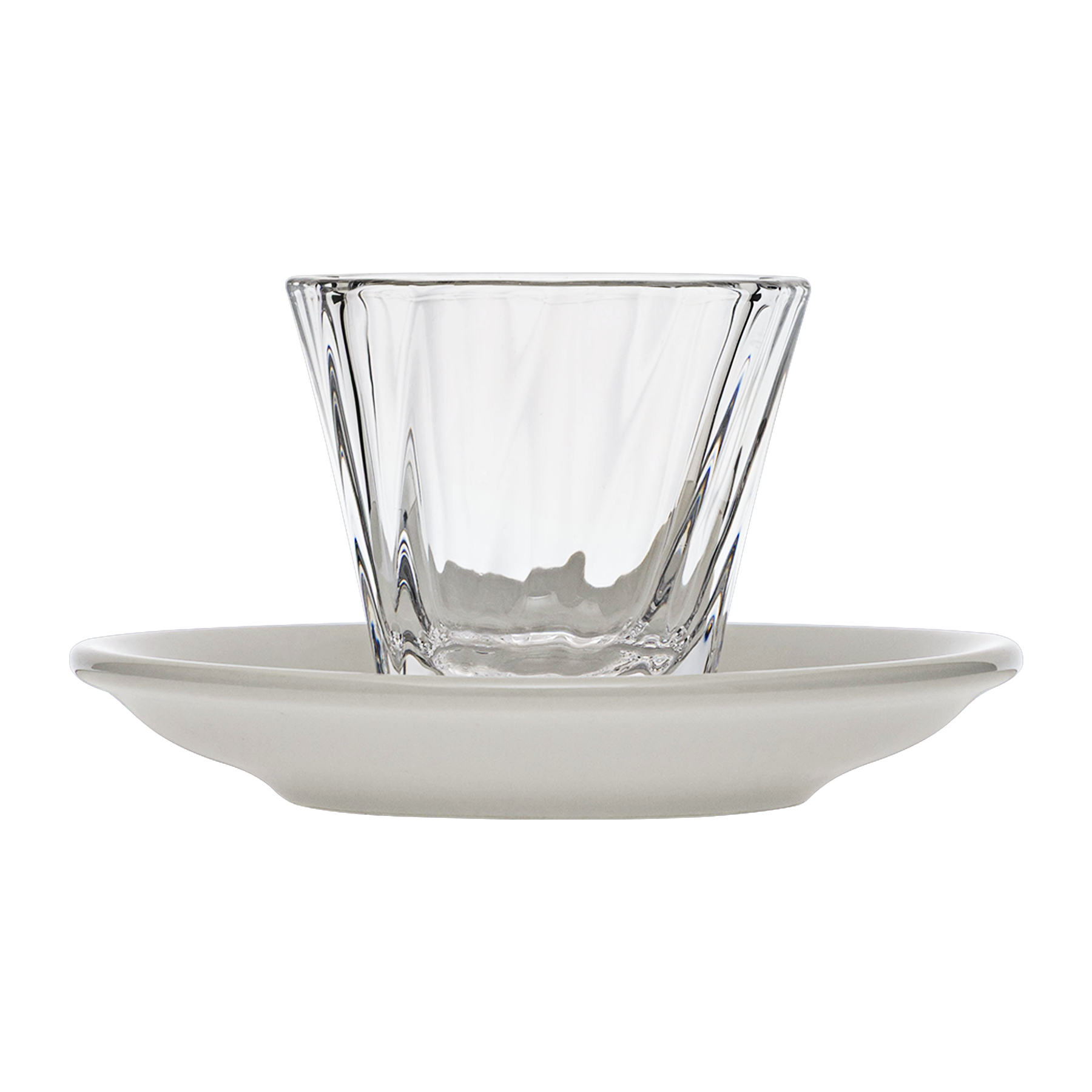 Urban Glass 120 ml gedrehtes Cortado-Glas (klar) und Untertasse