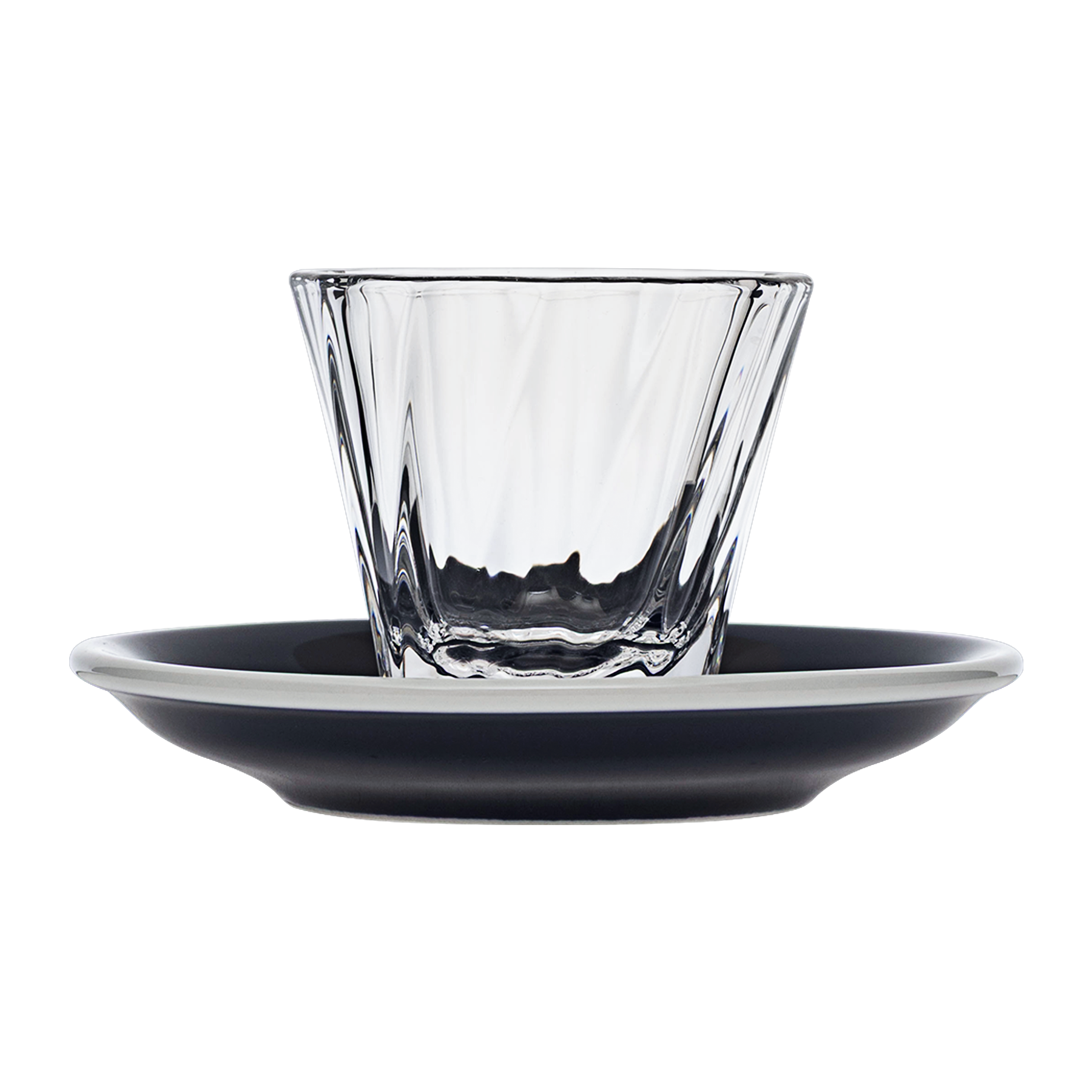 Urban Glass 120 ml gedrehtes Cortado-Glas (klar) und Untertasse