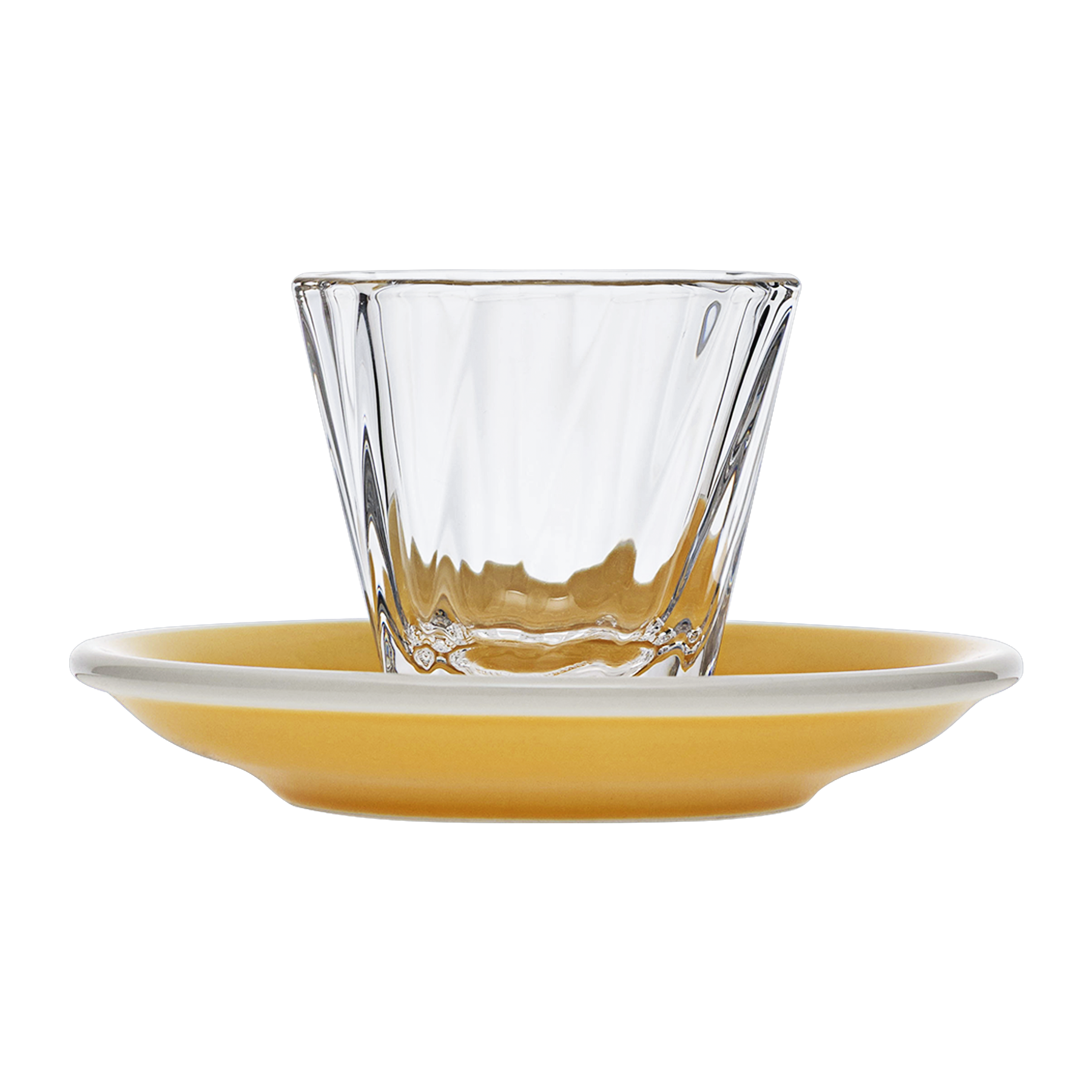 Urban Glass 120 ml gedrehtes Cortado-Glas (klar) und Untertasse
