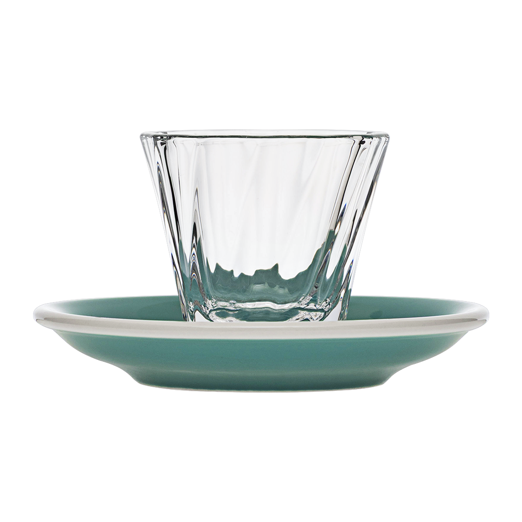 Urban Glass 120 ml gedrehtes Cortado-Glas (klar) und Untertasse
