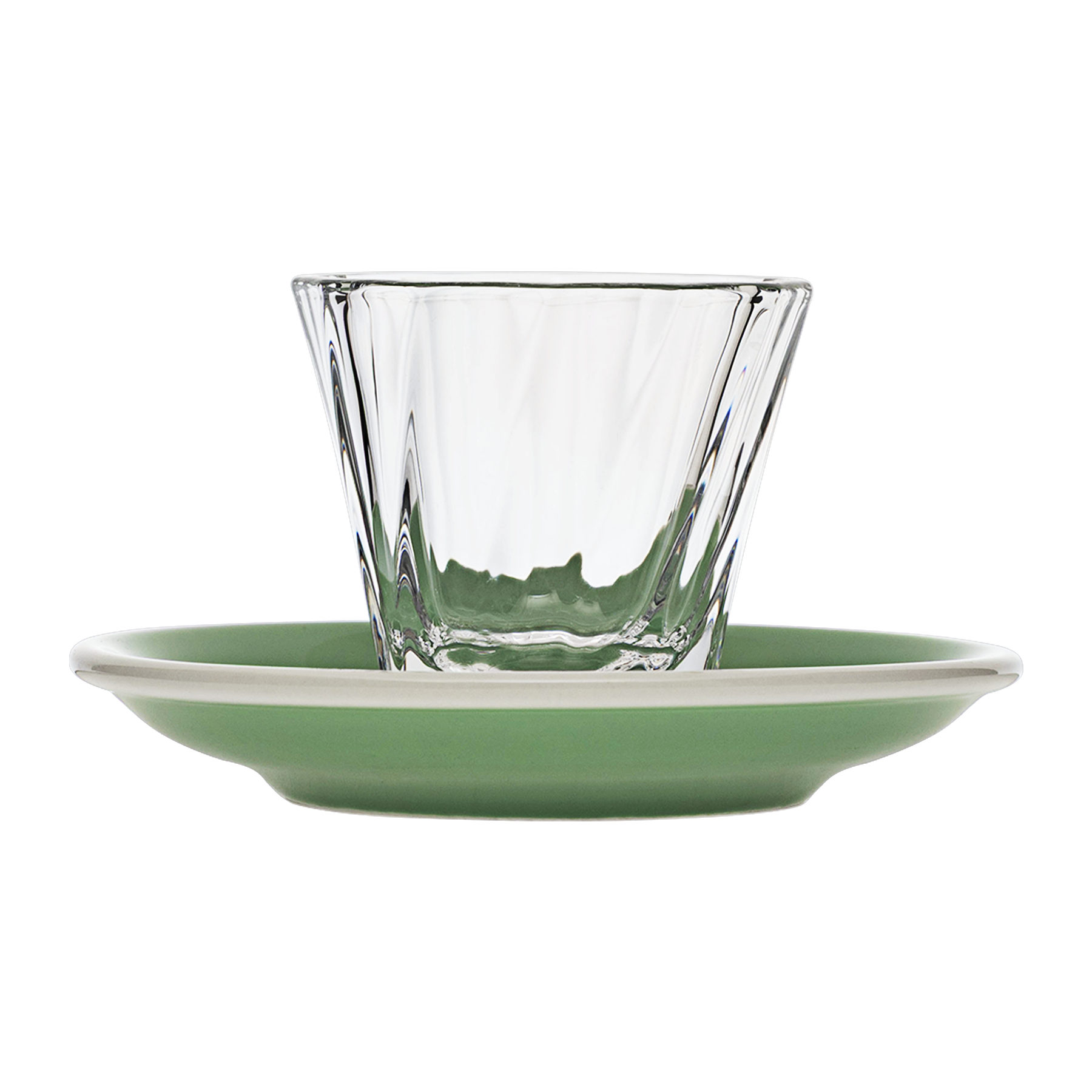 Urban Glass 120 ml gedrehtes Cortado-Glas (klar) und Untertasse