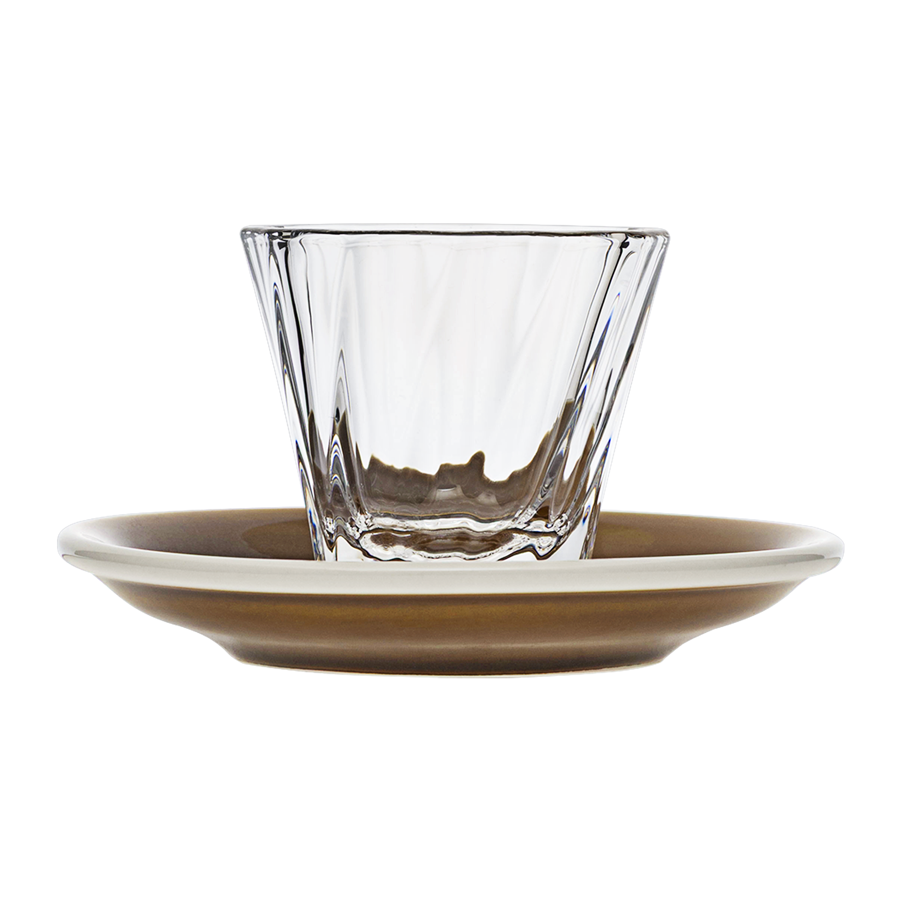 Urban Glass 120 ml gedrehtes Cortado-Glas (klar) und Untertasse