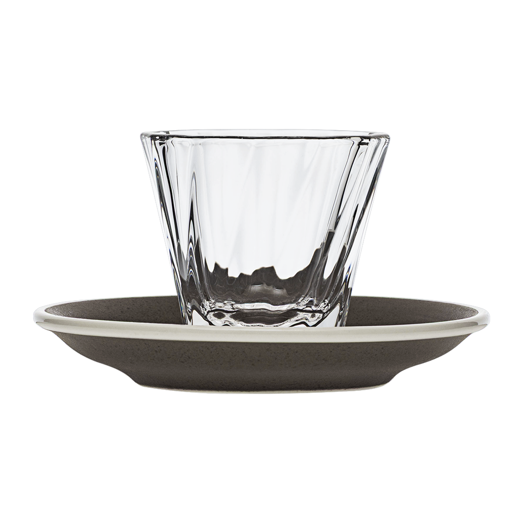 Urban Glass 120 ml gedrehtes Cortado-Glas (klar) und Untertasse
