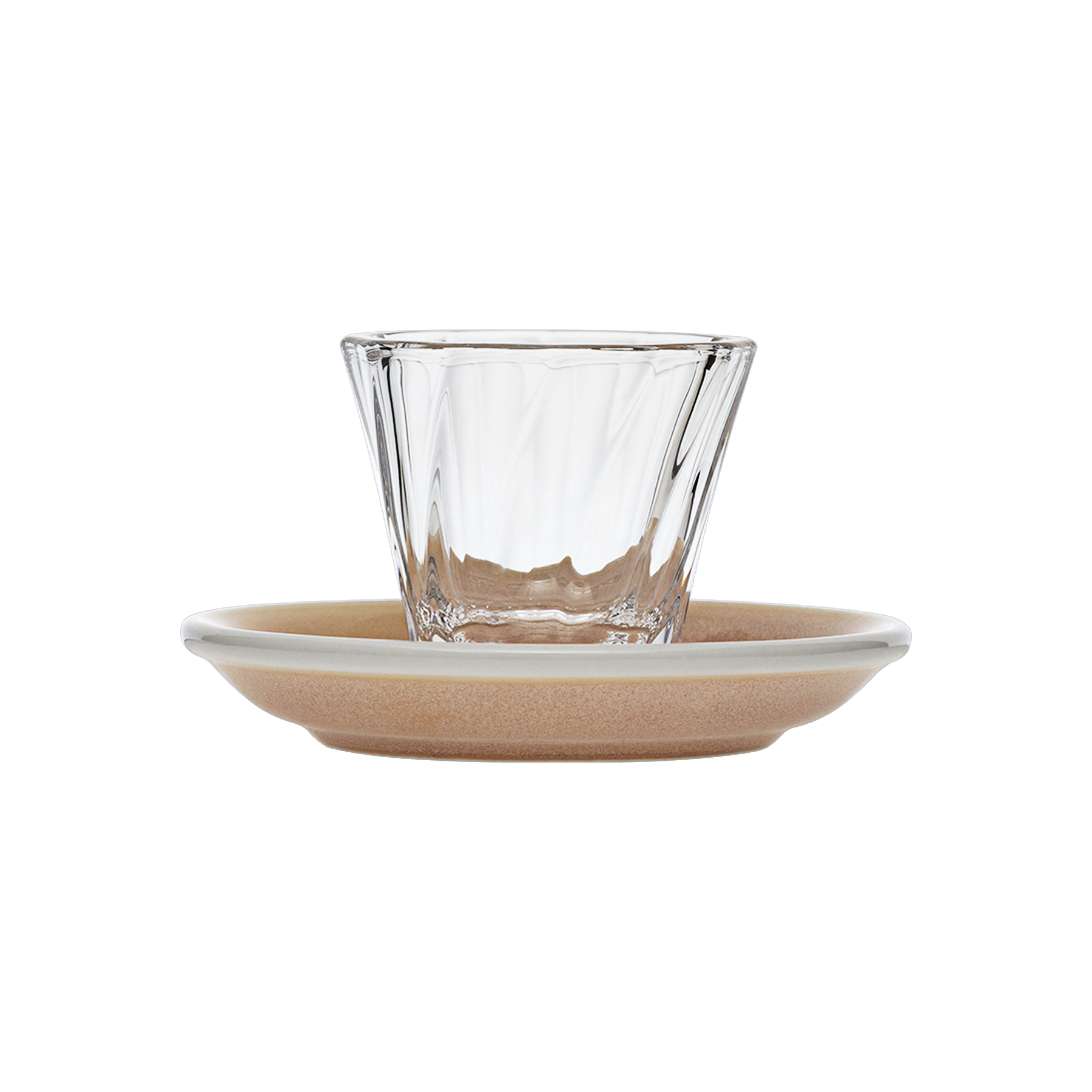 Urban Glass 70 ml gedrehtes Espressoglas (klar) und Untertasse
