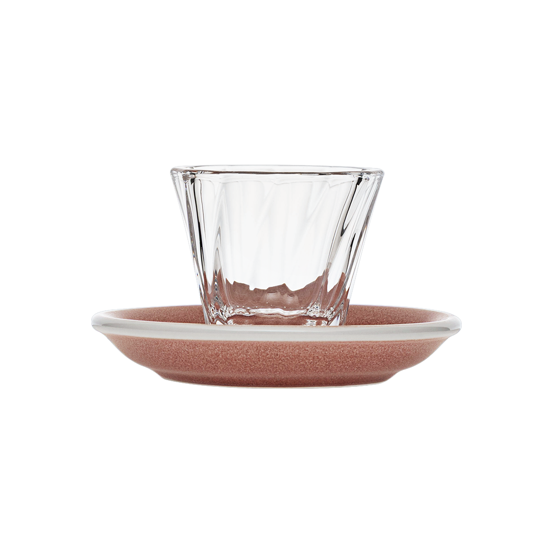 Urban Glass 70 ml gedrehtes Espressoglas (klar) und Untertasse