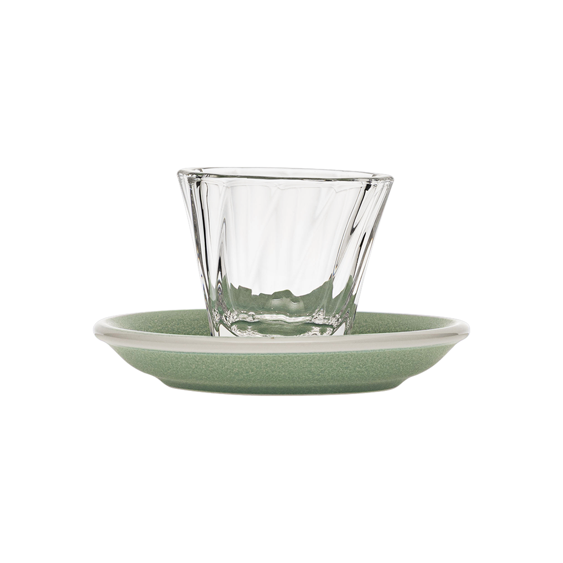 Urban Glass 70 ml gedrehtes Espressoglas (klar) und Untertasse